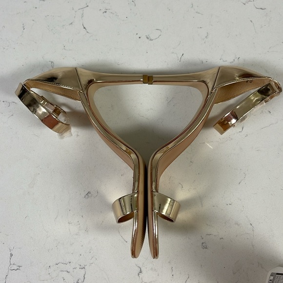 J. Crew Gold Metallic High-Heel Sandals, Ankle Straps, Size 9 1/2” New - Picture 6 of 16